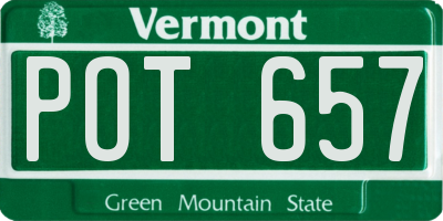 VT license plate POT657