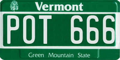 VT license plate POT666