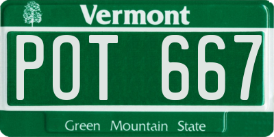 VT license plate POT667