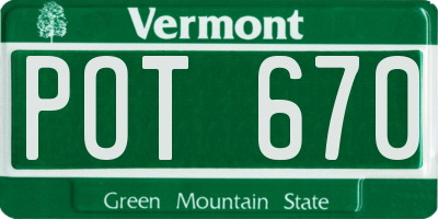 VT license plate POT670