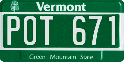 VT license plate POT671