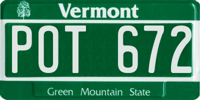 VT license plate POT672