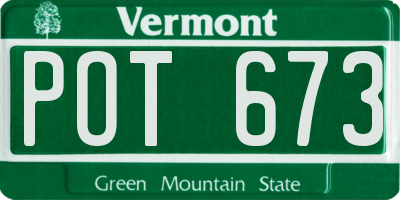 VT license plate POT673