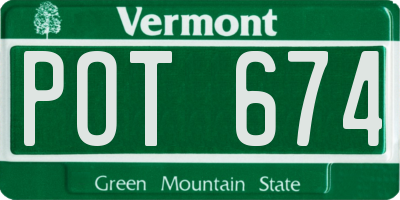 VT license plate POT674