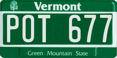 VT license plate POT677