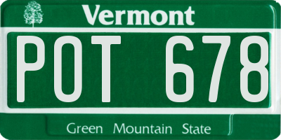 VT license plate POT678