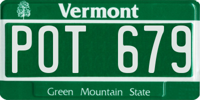 VT license plate POT679