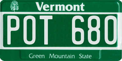 VT license plate POT680