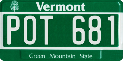 VT license plate POT681
