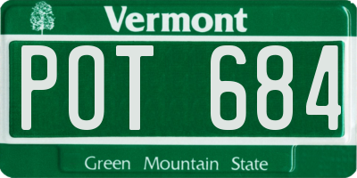 VT license plate POT684