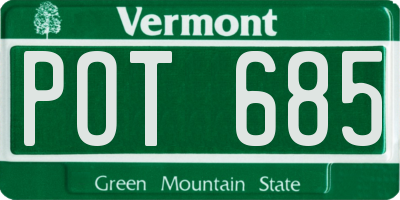 VT license plate POT685