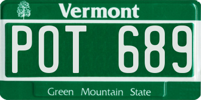 VT license plate POT689