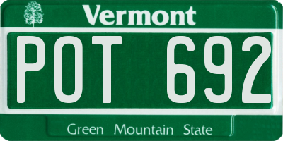 VT license plate POT692
