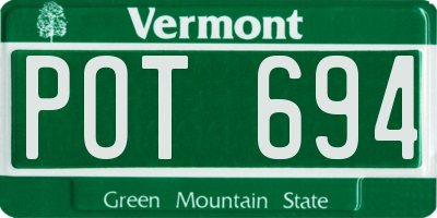 VT license plate POT694