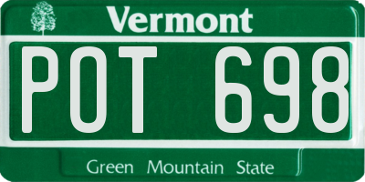 VT license plate POT698