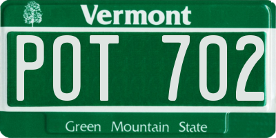 VT license plate POT702