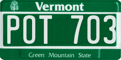 VT license plate POT703