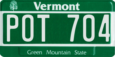 VT license plate POT704