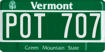 VT license plate POT707