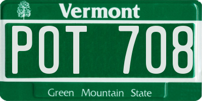 VT license plate POT708