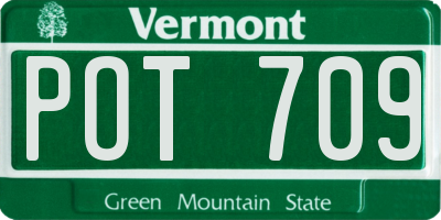 VT license plate POT709