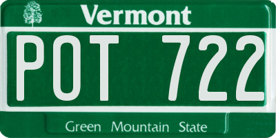 VT license plate POT722