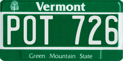 VT license plate POT726