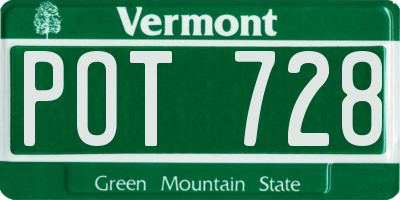VT license plate POT728