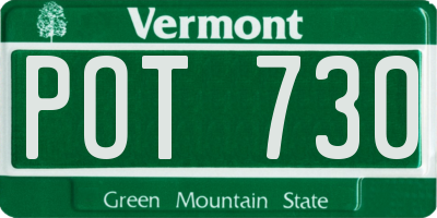 VT license plate POT730