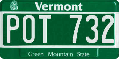 VT license plate POT732