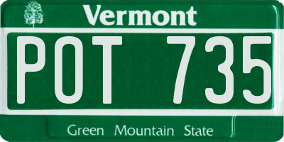 VT license plate POT735
