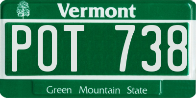 VT license plate POT738