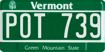 VT license plate POT739