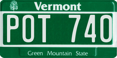 VT license plate POT740