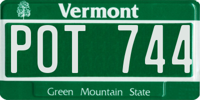 VT license plate POT744