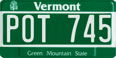VT license plate POT745