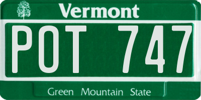 VT license plate POT747