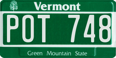 VT license plate POT748