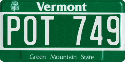 VT license plate POT749