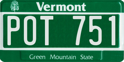 VT license plate POT751