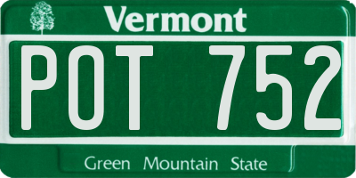 VT license plate POT752