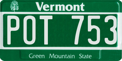 VT license plate POT753