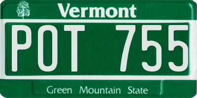 VT license plate POT755