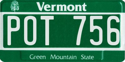 VT license plate POT756