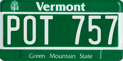 VT license plate POT757