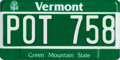 VT license plate POT758