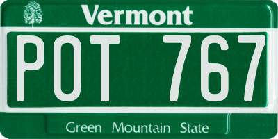 VT license plate POT767