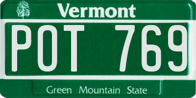 VT license plate POT769