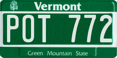 VT license plate POT772