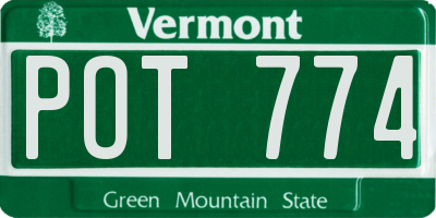 VT license plate POT774